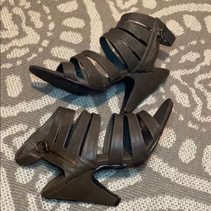 Olive green sandal heels